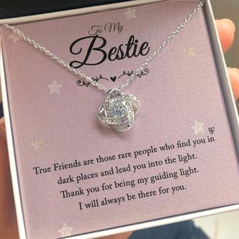 To My Bestie - I Will Always Be There For You - Love Knot Necklace - Seseable