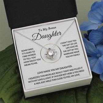 To My Bonus Daughter - Love Knot Necklace - Seseable