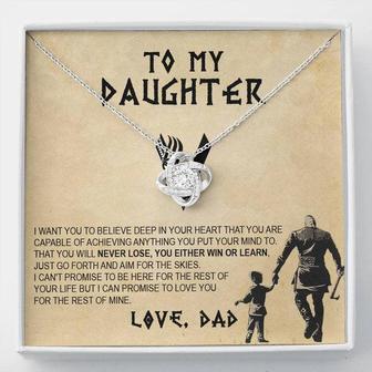 To My Daughter - Believe Deep In Your Heart - Love Knot Necklace - Tmd1 - Seseable