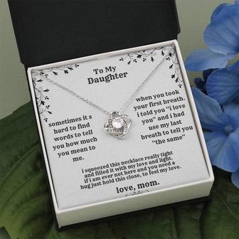 To My Daughter - From Mom - Love Knot Necklace - Seseable