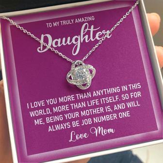 To My Daughter - Job Number One | Love Knot Necklace - Seseable