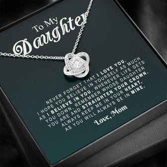 To My Daughter - Never Forget That I Love You - Elegant Love Knot Necklace - Tmd24 - Seseable