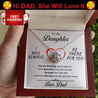 To My Daughter- I Will Always Be There For You - Love Knot Necklace - Seseable