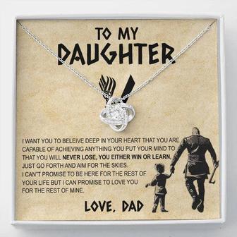 To My Daughter, Gift For Daughter From Dad, Viking Style Love Knot Necklace For Daughter - Seseable