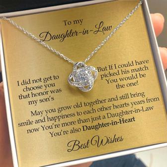 To My Daughter-In-Law | You're Also Daughter-In-Heart Love Knot Necklace - Seseable