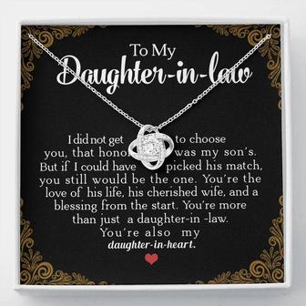 To My Daughter-In-Law You're Also My Daughter In Heart Love Knot Necklace - Seseable