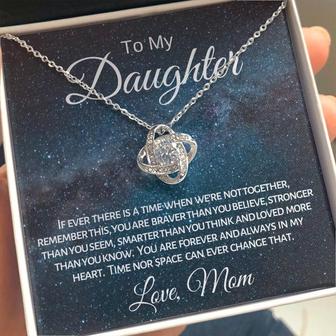 To My Daughter Love Knot Necklace Gift From Mom - Seseable