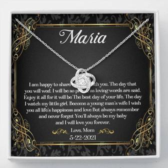 To My Daughter On Her Wedding Day Necklace, Daughter Wedding Gift, Wedding Gift For Daughter, Daughter Love Knot Necklace Wediing Day Gifts - Seseable