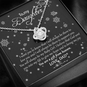To My Daughter You Are A Gift From Heaven Love Knot Necklace - Seseable