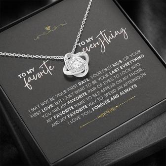 To My Favorite And To My Everything - Forever And Always Silver Love Knot Necklace - Seseable