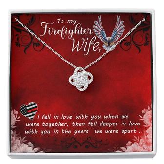 To My Firefighter Wife - Love Knot Necklace - Surprise Your Loved One With This Gorgeous Gift Today! - Seseable