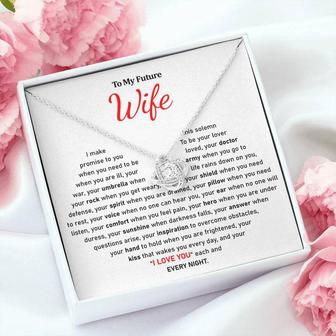 To My Future Wife - Heart Melt Message | Love Knot Necklace - Seseable