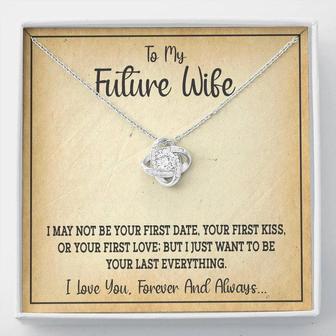 To My Future Wife, You're My Perfect Match Love Knot Necklace - Valentine's Day Gift For Her, Engagement Gift, Gift For Fiance - Seseable