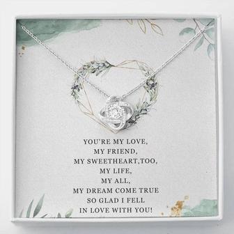 To My Girlfriend Love Knot Necklace Message Card - Seseable