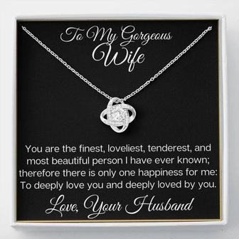To My Gorgeous Wife - The Stunning Love Knot Necklace - Seseable