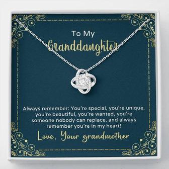 To My Granddaughter - Always Remember You're Special - Love Knot Necklace - Seseable