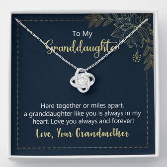 To My Granddaughter - Love You Always And Forever - Love Knot Necklace - Seseable