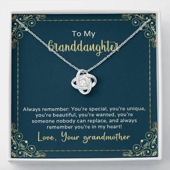 To My Granddaughter Always Remember You're Special Love Knot Necklace - Seseable