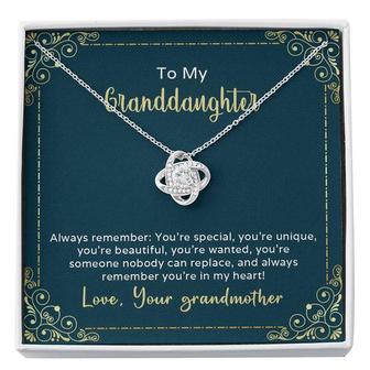 To My Granddaughter From Love Grandma Love Knot Necklace For Granddaughter Pendant Necklace For Birthday Graduation Anniversary Wedding Gift Holiday - Seseable