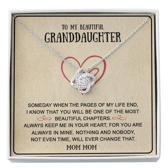To My Granddaughter Someday When The Pages Of My Life End Love Knot Necklace Gifts For Granddaughter - Seseable