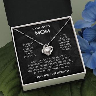 To My Loving Mom Love Knot Necklace Gift - Seseable