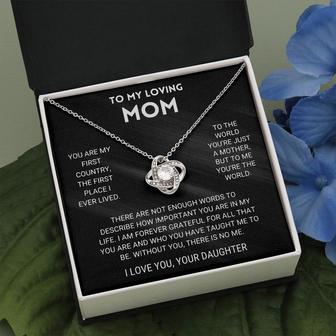 To My Loving Mom, You're The World - Love Knot Necklace - Seseable