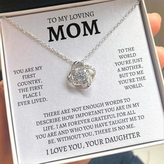 To My Mom - First Country - Love Knot Necklace  - Seseable