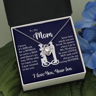 To My Mom - Loved Mother - Love Knot Necklace - Seseable