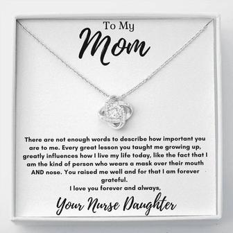 To My Mom, From Your Nurse Daughter- Love Knot Necklace - Seseable