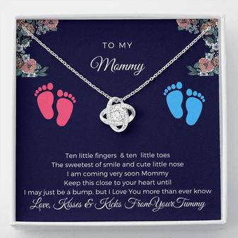 To My Mommy - Gift For Mom To Be - Love Knot Necklace () - Seseable