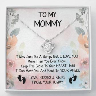 To My Mommy Gift Love Knot Necklace : New Mommy Mom To Be Pregnant Wifegift - Seseable