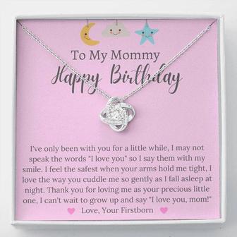 To My Mommy Happy Birthday - Love Knot Necklace - Love, Your Firstborn - Seseable