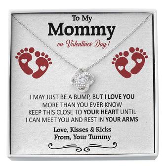 To My Mommy On Valentines Day Mom to be Love Knot Necklace - Seseable