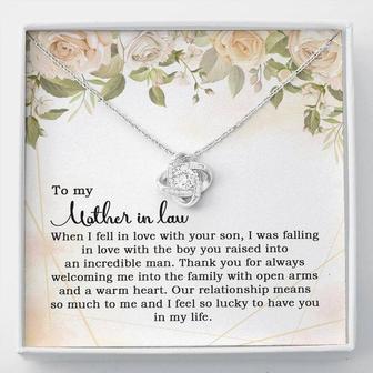 To My Mother In Law When I Fell In Love With Your Son Love Knot Necklace - Seseable