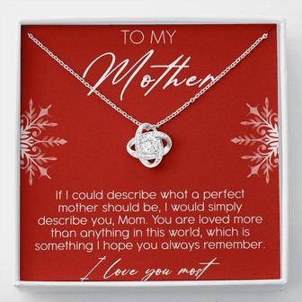 To My Mother Love Knot Necklace Message Card - Seseable
