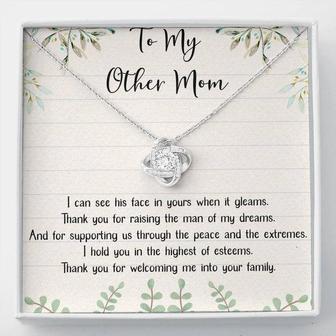 To My Other Mom Love Knot Necklace Message Card - Seseable