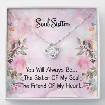 To My Soul Sister Gift Love Knot Necklace , Cute Sister Birthday Present, Chrismtas Gift, Sister Gift - Seseable