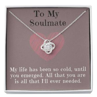 To My Soulmate Love Knot Necklace Pendant - Gift For Friends Partners Spouse Or Soulmate And Loves Ones - Seseable