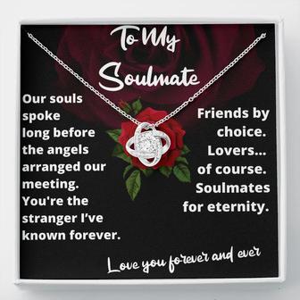 To My Soulmate Forever Love Knot Necklace Wife Girlfriend Valentines Day Meaningful Gift Sentimental Romantic Gift - Seseable
