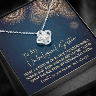 To My Unbiological Sister - I Will Love You Forever And Always - Love Knot Necklace - Seseable
