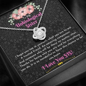 To My Unbiological Sister Love Knot Necklace _ Gift To Best Friend _ Soul Sister _ Sister In Law - Seseable