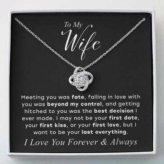 To My Wife – I Love You Forever & Always - Love Knot Necklace - Seseable