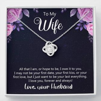 To My Wife - I Love You, Forever And Always - Love Knot Necklace - Seseable
