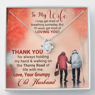 To My Wife - Love, Grumpy Old Husband | Love Knot Necklace - Seseable