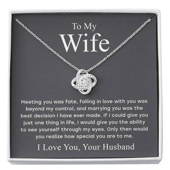 To My Wife – Meeting You Was Fate – Love Knot Necklace - Seseable