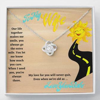 To My Wife-Love Knot Necklace 'Even When We're Old As...', Love You Babe - Seseable