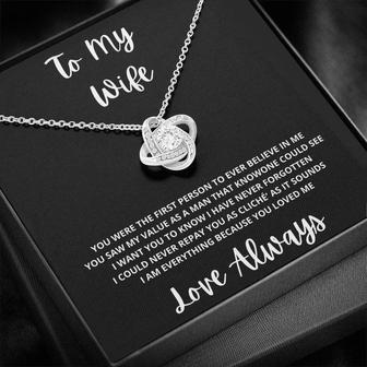 To My Wife Love Knot Necklace Gift Idea From Husband To Wife Anniversary - Seseable