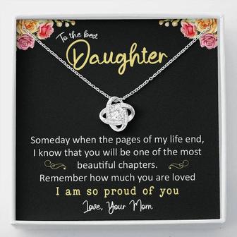 To The Best Daughter From Mom - Love Knot Necklace - Seseable