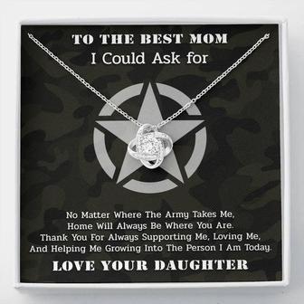 To The Best Mom Army Love Knot Necklace From Daughter | Seseable CA