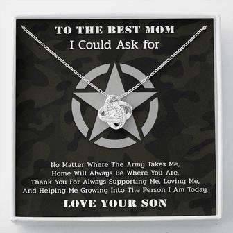 To The Best Mom Army Love Knot Necklace | Seseable UK